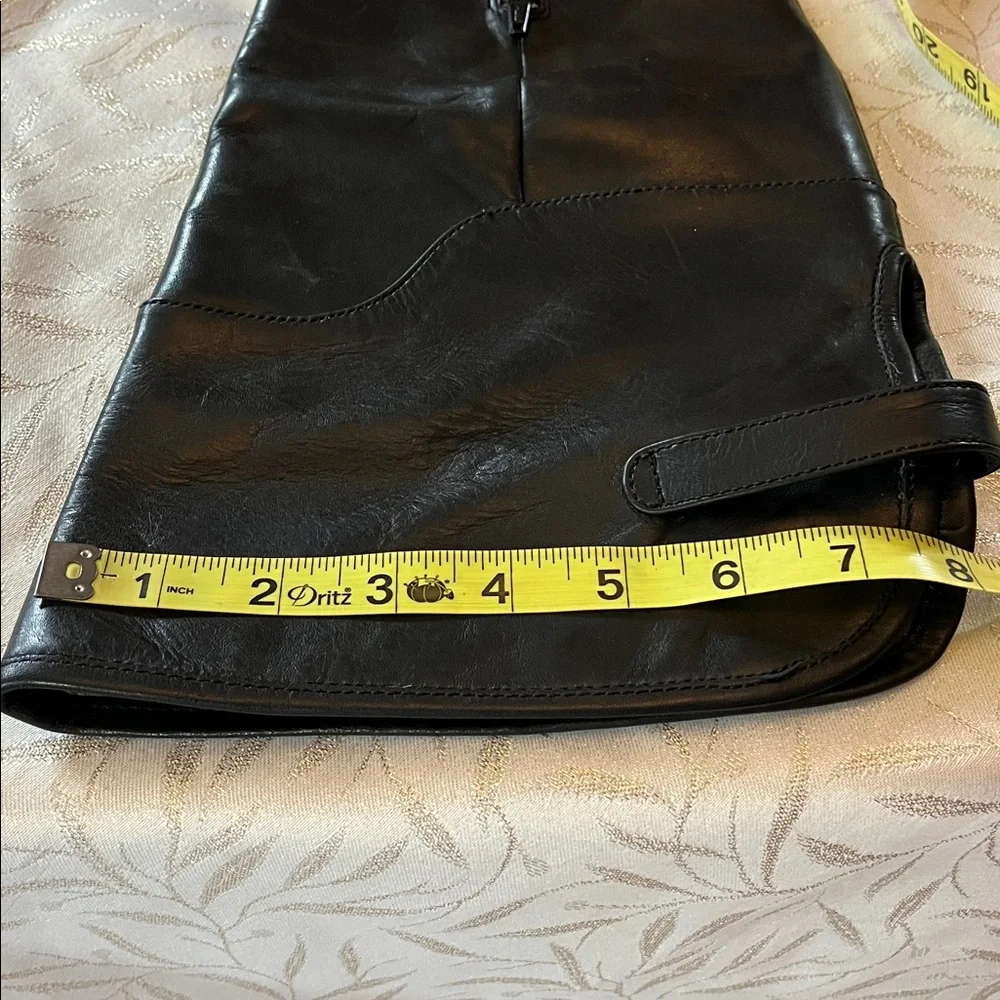 Crown by Born Black Upper Leather Over the Knee Boots with Buckle Details Size 8